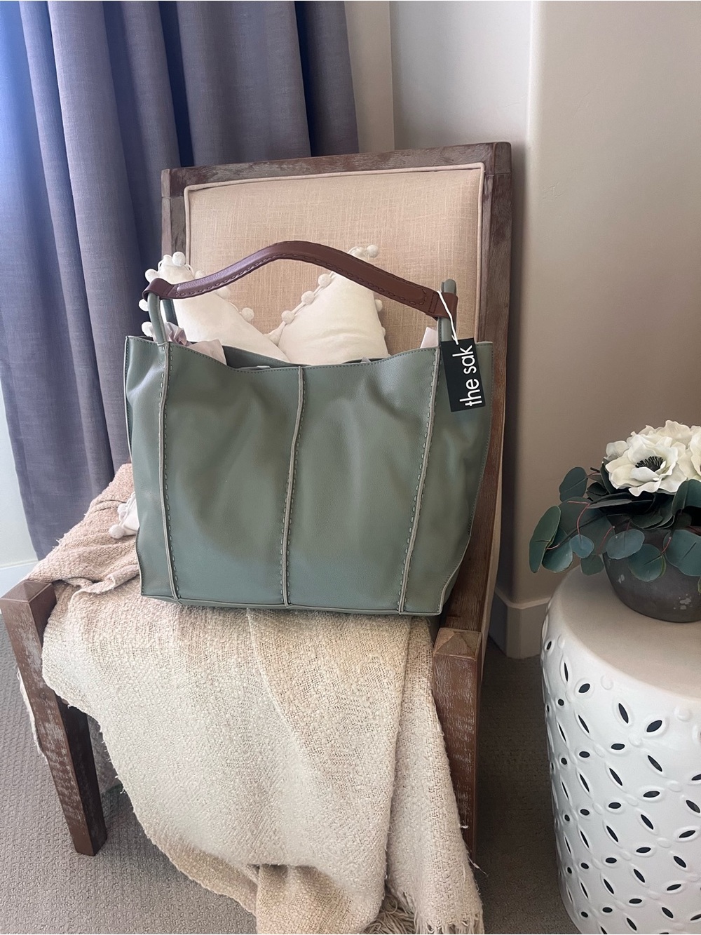NEW With tags The Sak meadow Soft Leather Tote with Braided Tan Handle - Picture 6 of 9